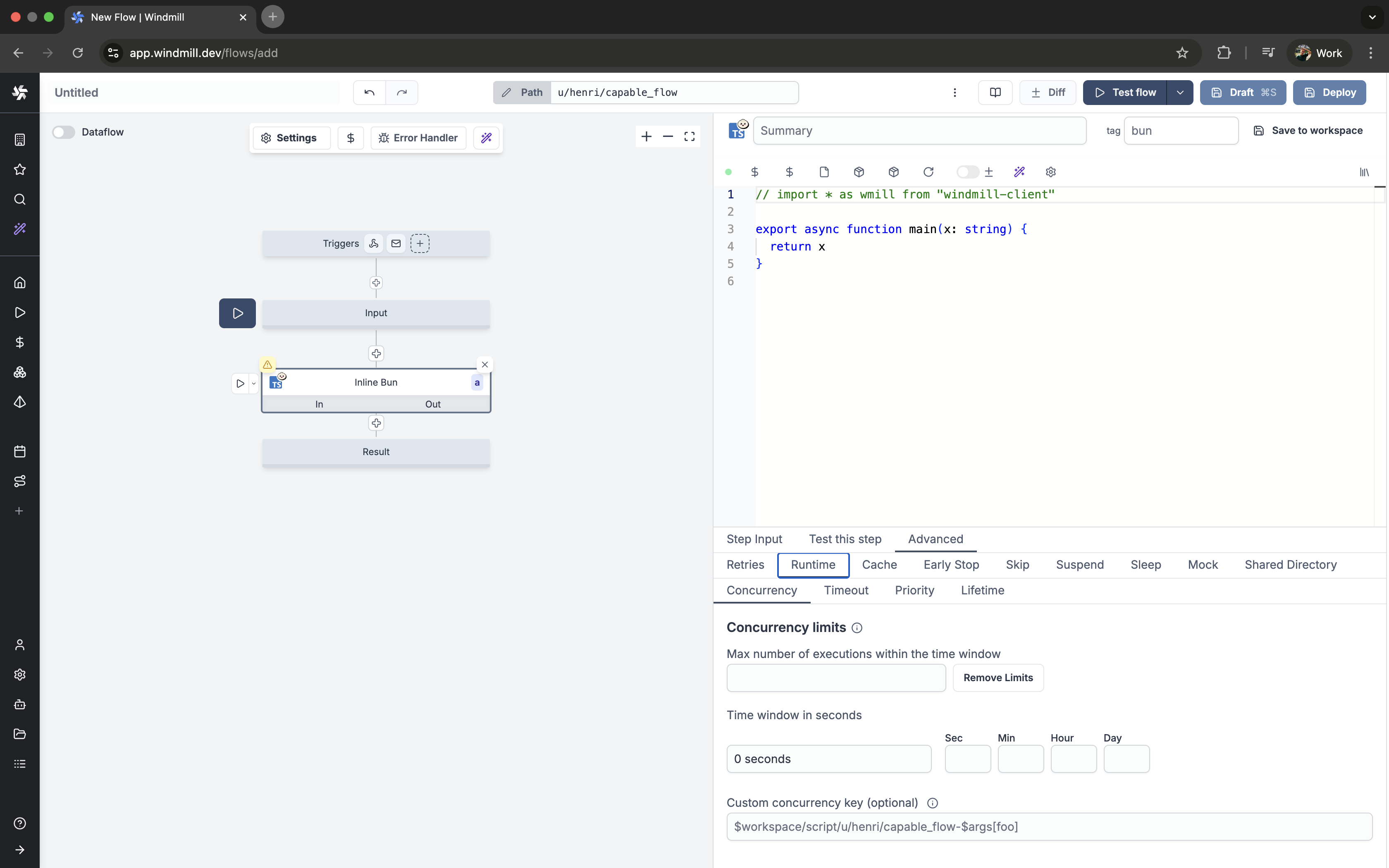 Concurrency limit Scripts within Flow