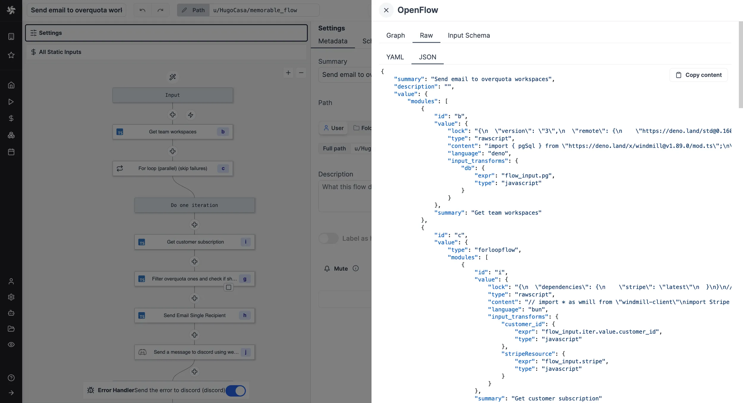 Copy OpenFlow JSON