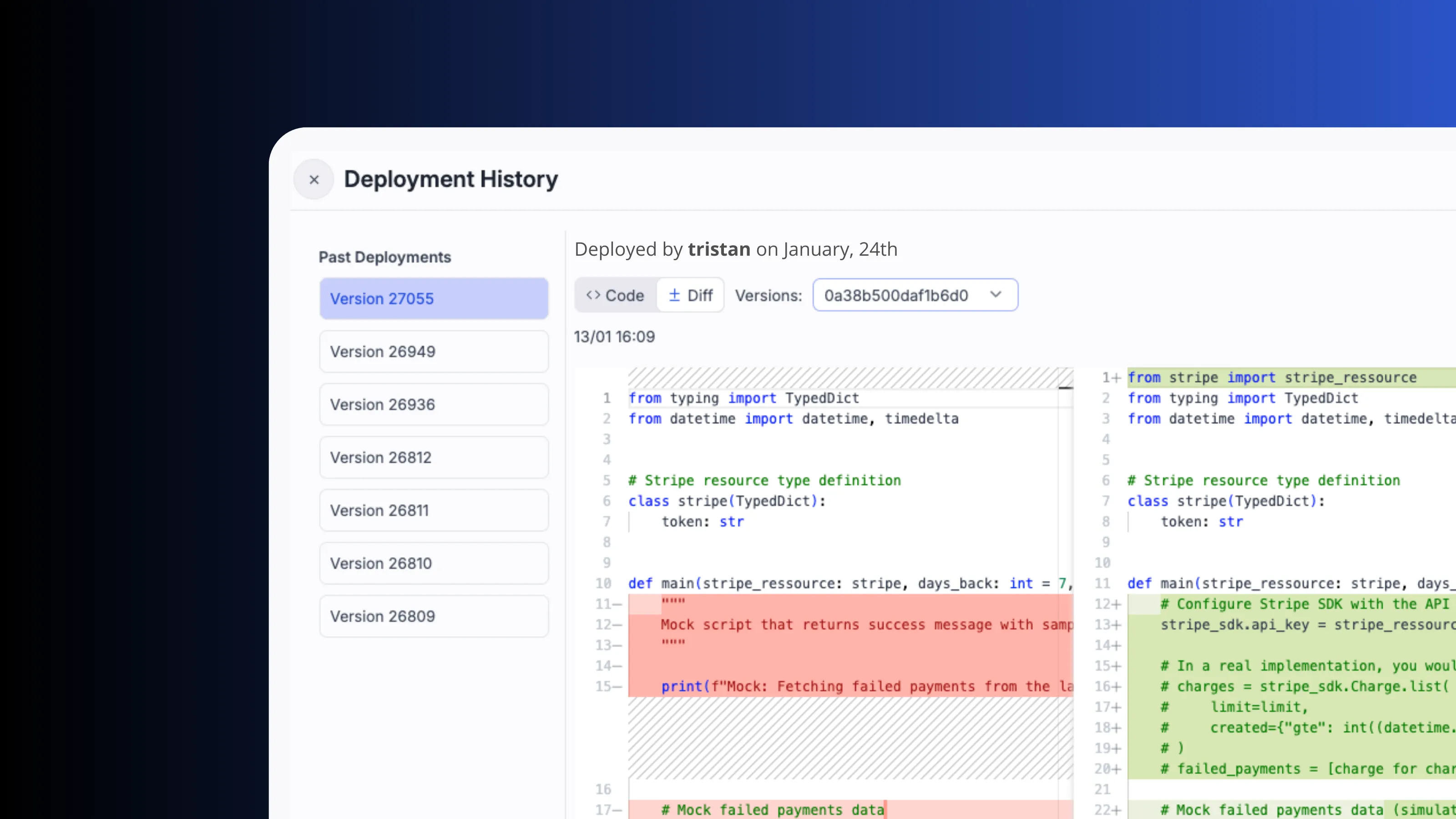 Full deployment history